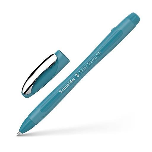 Golyóstoll, 0,7 mm, kupakos, SCHNEIDER "Slider Memo XB", pávakék