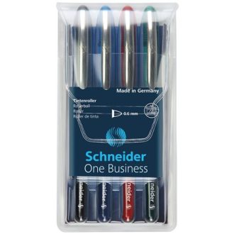   Rollertoll készlet, 0,6 mm, "SCHNEIDER "One Business", 4 szín