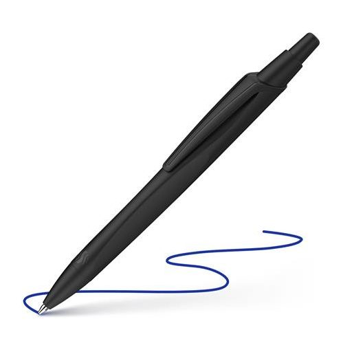 Golyóstoll, 0,5 mm, nyomógombos, fekete színű tolltest, SCHNEIDER "Reco", kék