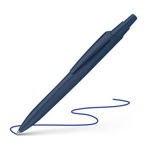 Golyóstoll, 0,5 mm, nyomógombos, sötétkék színű tolltest, SCHNEIDER "Reco", kék