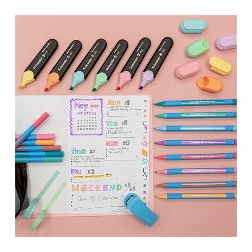 Golyóstoll, 0,7 mm, kupakos, SCHNEIDER "Slider Edge XB Pastel", barack