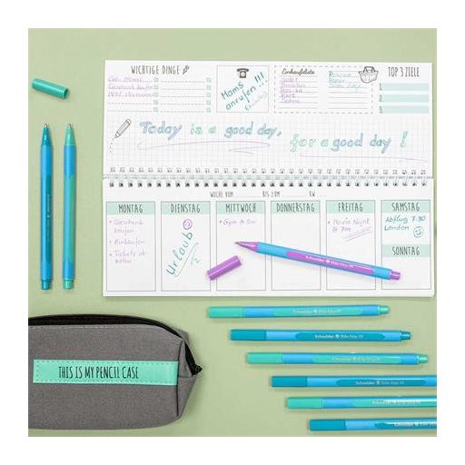 Golyóstoll, 0,7 mm, kupakos, SCHNEIDER "Slider Edge XB Pastel", menta