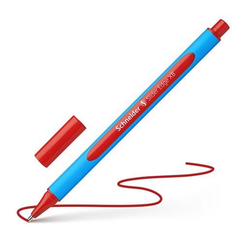 Golyóstoll, 0,7 mm, kupakos, SCHNEIDER "Slider Edge XB", piros