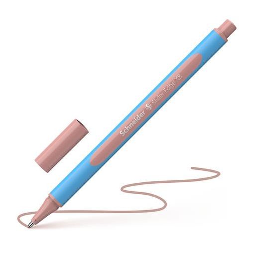 Golyóstoll, 0,7 mm, kupakos, SCHNEIDER "Slider Edge XB Pastel", halvány piros