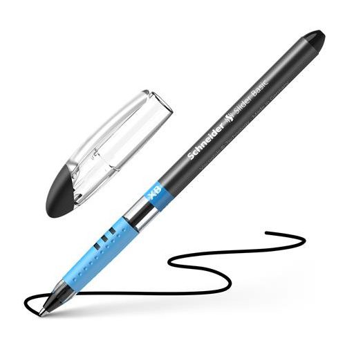 Golyóstoll, 0,7 mm, kupakos, SCHNEIDER "Slider Basic XB", fekete