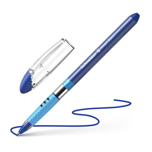 Golyóstoll, 0,7 mm, kupakos, SCHNEIDER "Slider Basic XB", kék