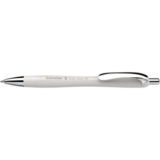 Golyóstoll, 0,7 mm, nyomógombos, SCHNEIDER "Slider Rave XB", ezüst szürke