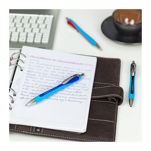 Golyóstoll, 0,7 mm, nyomógombos, SCHNEIDER "Slider Rave XB", kék