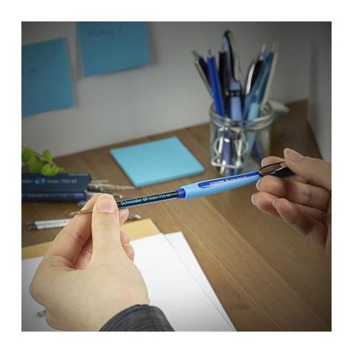 Golyóstoll, 0,7 mm, nyomógombos, SCHNEIDER "Slider Rave XB", piros