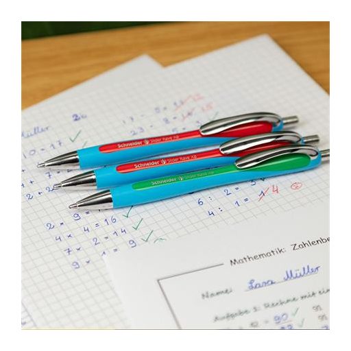 Golyóstoll, 0,7 mm, nyomógombos, SCHNEIDER "Slider Rave XB", zöld