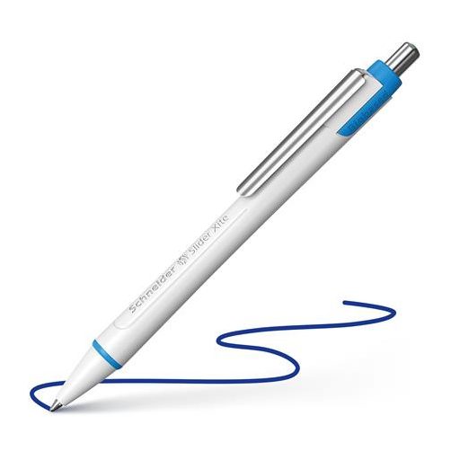 Golyóstoll, 0,7 mm, nyomógombos, SCHNEIDER "Slider Xite", kék
