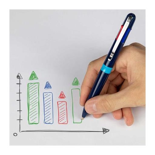 Golyóstoll, 0,5 mm, nyomógombos, négyszínű, SCHNEIDER "Take 4", fehér