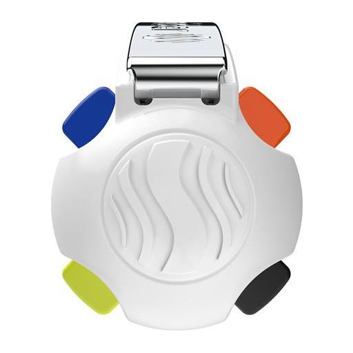 Golyóstoll, 0,5 mm, nyomógombos, négyszínű, SCHNEIDER "Take 4 Neon", narancs-fehér