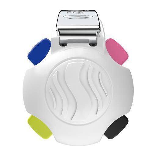 Golyóstoll, 0,5 mm, nyomógombos, négyszínű, SCHNEIDER "Take 4 Neon", rózsaszín-fehér