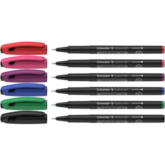   Tűfilc készlet, 0,4 mm, SCHNEIDER "Topliner 967", 6 különböző szín