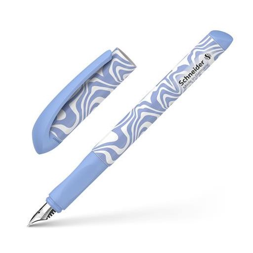 Töltőtoll, 0,5 mm, SCHNEIDER "Voice", kék hullámos