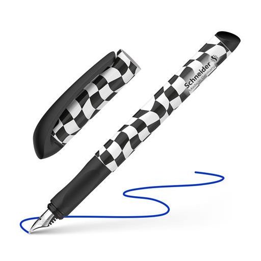 Töltőtoll, 0,5 mm, SCHNEIDER "Voice", fekete kockás