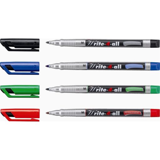 Alkoholos marker, 1 mm, kúpos, STABILO "Write-4-all", kék