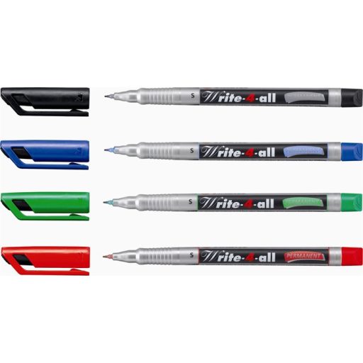 Alkoholos marker, 0,4 mm, kúpos, STABILO "Write-4-all", kék