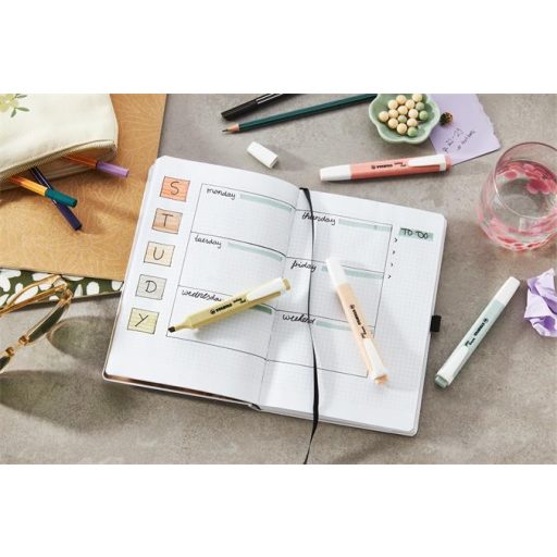 Szövegkiemelő készlet, 1-4 mm, STABILO "Swing cool NatureCOLORS", 4 különböző szín