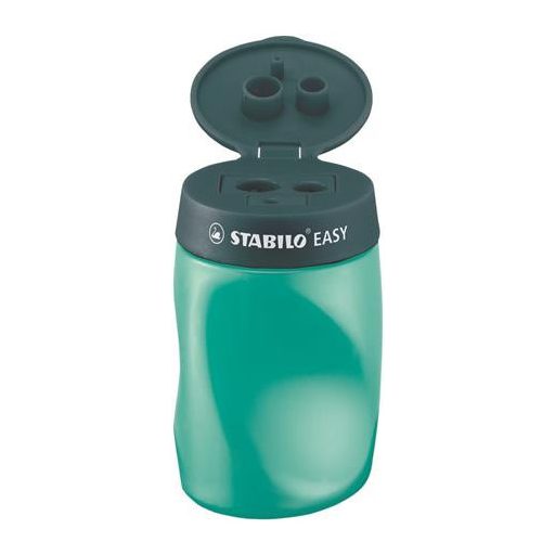 Hegyező, háromlyukú, tartályos, balkezes, STABILO "Easy", olajzöld