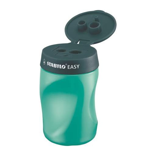 Hegyező, háromlyukú, tartályos, jobbkezes, STABILO "Easy", olajzöld