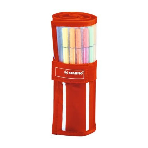 Filctoll, készlet, 1 mm, felcsavarható szett, STABILO "Pen 68", 30 különböző szín