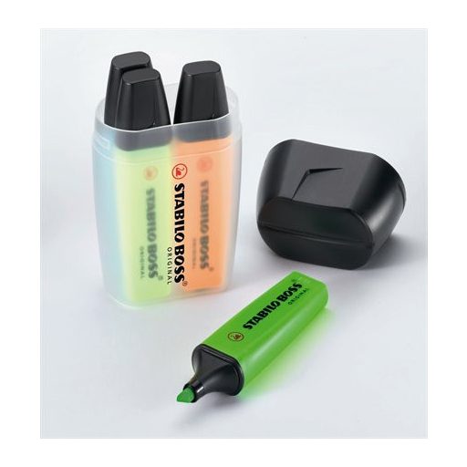 Szövegkiemelő készlet, 2-5 mm, STABILO "Boss Big Box", 4 különböző szín