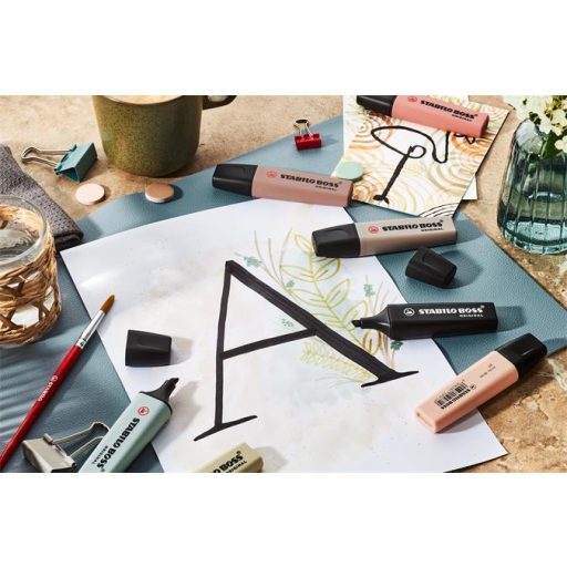 Szövegkiemelő készlet, 2-5 mm, STABILO "BOSS original NatureCOLORS", 4 különböző szín