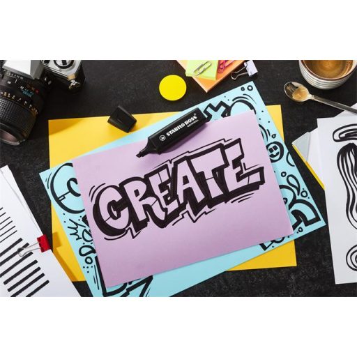 Szövegkiemelő, marker, 2-5 mm, STABILO "BOSS original NatureCOLORS", fekete