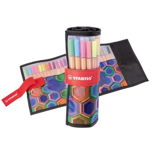 Tűfilc készlet, 0,4 mm, STABILO "Point 88 ARTY", 25 különböző szín