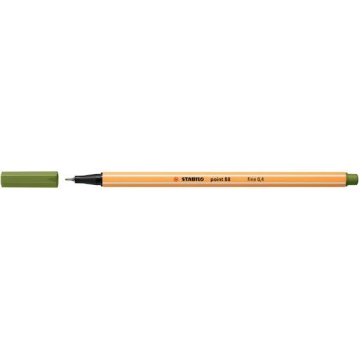 Tűfilc, 0,4 mm, STABILO "Point 88", moha zöld