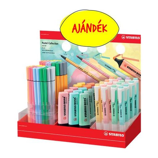 Tűfilc display csomag, 0,4 mm, STABILO "Point 88"