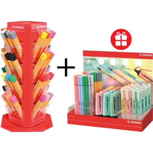 Tűfilc display csomag, 0,4 mm, STABILO "Point 88"