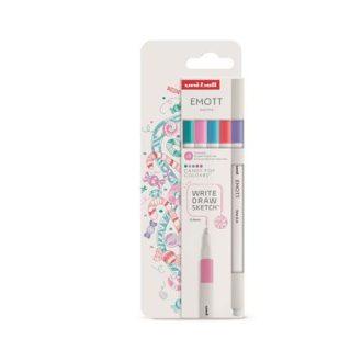   Tűfilc készlet, 0,4 mm, UNI "Emott Candy Pop", 5 különböző szín