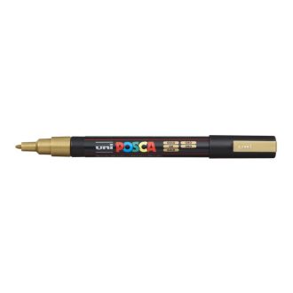 Dekormarker, 0,9-1,3 mm, UNI "Posca PC-3M", arany