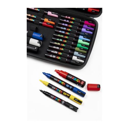 Dekormarker készlet, táskában, UNI "Posca", 40 darabos