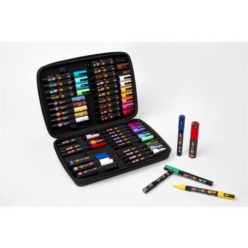 Dekormarker készlet, táskában, UNI "Posca", 40 darabos