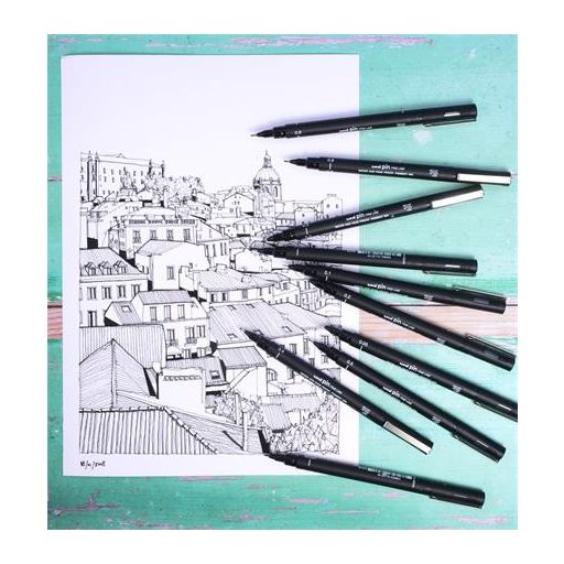 Rajzmarker, 0,4 mm, UNI PIN, fekete