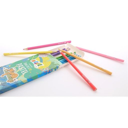 Színes ceruza készlet, kerek, COOL BY VICTORIA "Pastel", 12 pasztell szín