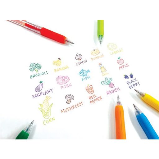 Zseléstoll, 0,33 mm, nyomógombos, ZEBRA "Sarasa Clip", vérnarancs