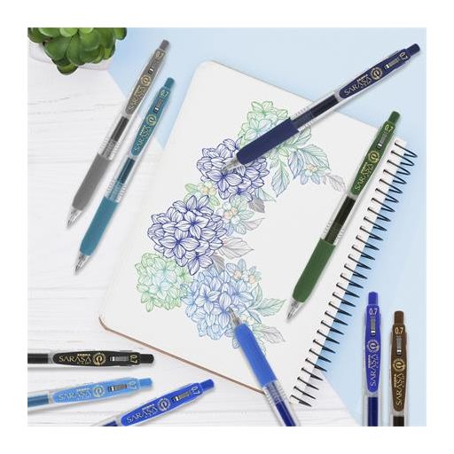 Zseléstoll, 0,33 mm, nyomógombos, ZEBRA "Sarasa Clip", barna