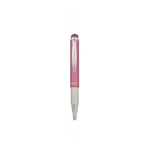 Golyóstoll, 0,24 mm, teleszkópos, rozsdamentes acél, pink tolltest, ZEBRA "Telescopic Metal Stylus", kék