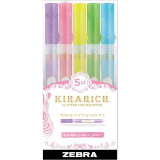   Szövegkiemelő készlet, 3,5 mm, vágott hegy, ZEBRA "Kirarich", 5 különböző szín