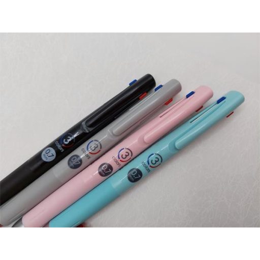 Golyóstoll, 0, 24 mm, nyomógombos, háromszínű, ZEBRA  "bLen 3C", kékeszöld test