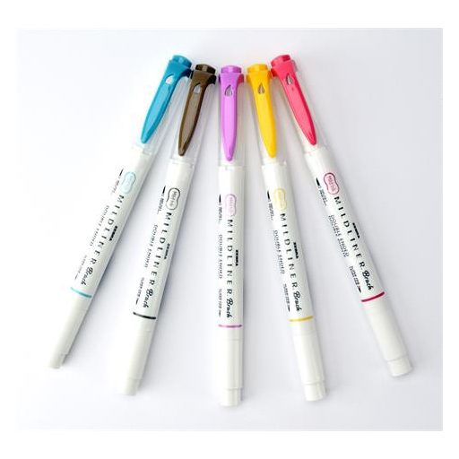 Ecsetirón készlet, kétvégű ZEBRA "Mildliner Warm", 5 szín