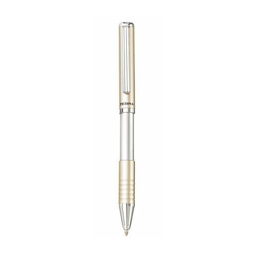 Golyóstoll, 0,24 mm, teleszkópos, pezsgő színű tolltest, ZEBRA "SL-F1", kék