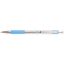 Golyóstoll, 0,24 mm, nyomógombos, rozsdamentes acél, pasztellkék tolltest, ZEBRA "F-301", kék