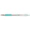 Golyóstoll, 0,24 mm, nyomógombos, rozsdamentes acél, pasztellzöld tolltest, ZEBRA "F-301", kék