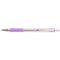 Golyóstoll, 0,24 mm, nyomógombos, rozsdamentes acél, pasztell-lila tolltest, ZEBRA "F-301", kék